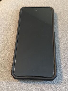 Motorola Black Smartphone with Rugged Black Protective Case